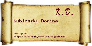 Kubinszky Dorina névjegykártya