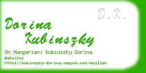 dorina kubinszky business card